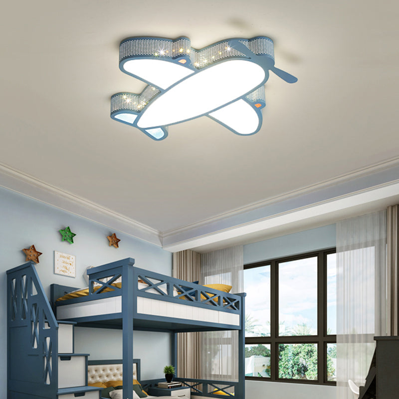 Metal Airplane Flushmount Light Cartoon LED Ceiling Light Fixture with Hollowed-out Design Clearhalo 'Ceiling Lights' 'Close To Ceiling Lights' 'Close to ceiling' 'Flush mount' Lighting' 2405343