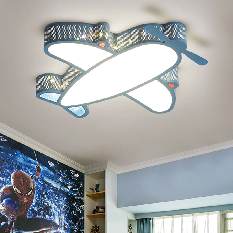 Metal Airplane Flushmount Light Cartoon LED Ceiling Light Fixture with Hollowed-out Design Clearhalo 'Ceiling Lights' 'Close To Ceiling Lights' 'Close to ceiling' 'Flush mount' Lighting' 2405345