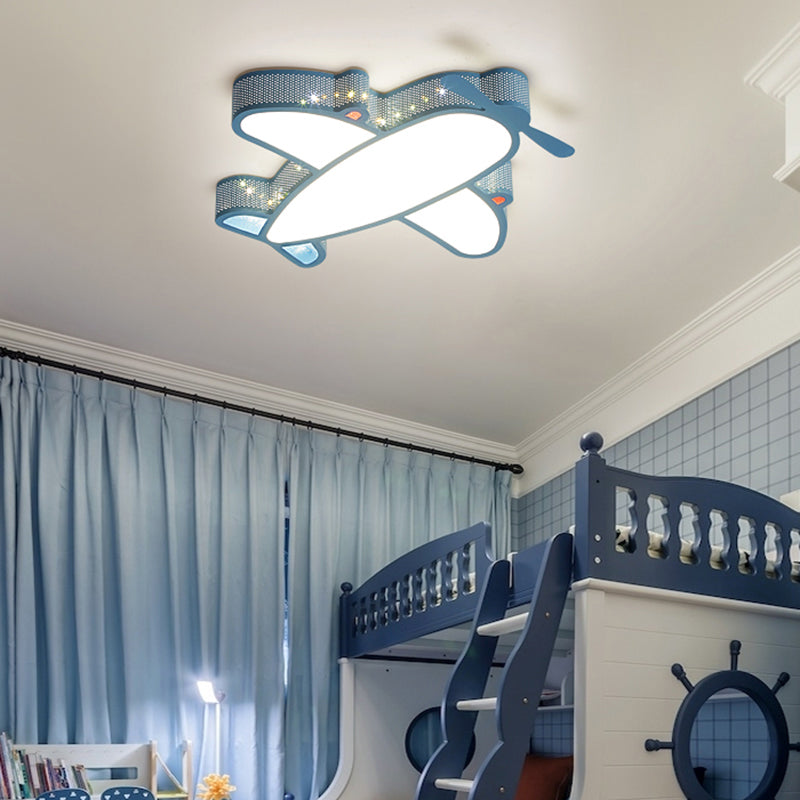 Metal Airplane Flushmount Light Cartoon LED Ceiling Light Fixture with Hollowed-out Design Clearhalo 'Ceiling Lights' 'Close To Ceiling Lights' 'Close to ceiling' 'Flush mount' Lighting' 2405347