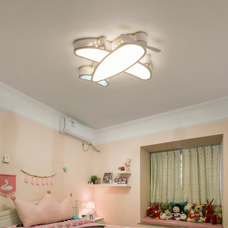 Metal Airplane Flushmount Light Cartoon LED Ceiling Light Fixture with Hollowed-out Design Clearhalo 'Ceiling Lights' 'Close To Ceiling Lights' 'Close to ceiling' 'Flush mount' Lighting' 2405350
