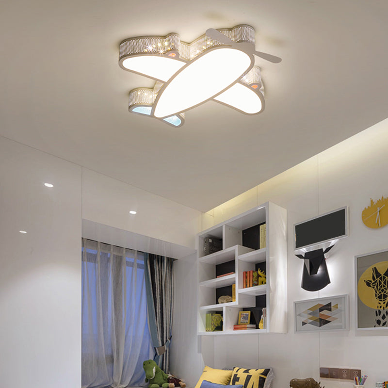 Metal Airplane Flushmount Light Cartoon LED Ceiling Light Fixture with Hollowed-out Design Clearhalo 'Ceiling Lights' 'Close To Ceiling Lights' 'Close to ceiling' 'Flush mount' Lighting' 2405351