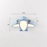Metal Airplane Flushmount Light Cartoon LED Ceiling Light Fixture with Hollowed-out Design Blue 20" Remote Control Stepless Dimming Clearhalo 'Ceiling Lights' 'Close To Ceiling Lights' 'Close to ceiling' 'Flush mount' Lighting' 2405355
