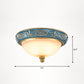 Dome Bedroom Flush Ceiling Light Vintage Frosted Glass Flush-Mount Lighting Fixture 3 Blue Clearhalo 'Ceiling Lights' 'Close To Ceiling Lights' 'Close to ceiling' 'Flush mount' Lighting' 2405365