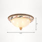 Dome Bedroom Flush Ceiling Light Vintage Frosted Glass Flush-Mount Lighting Fixture 3 Pink-White Clearhalo 'Ceiling Lights' 'Close To Ceiling Lights' 'Close to ceiling' 'Flush mount' Lighting' 2405383