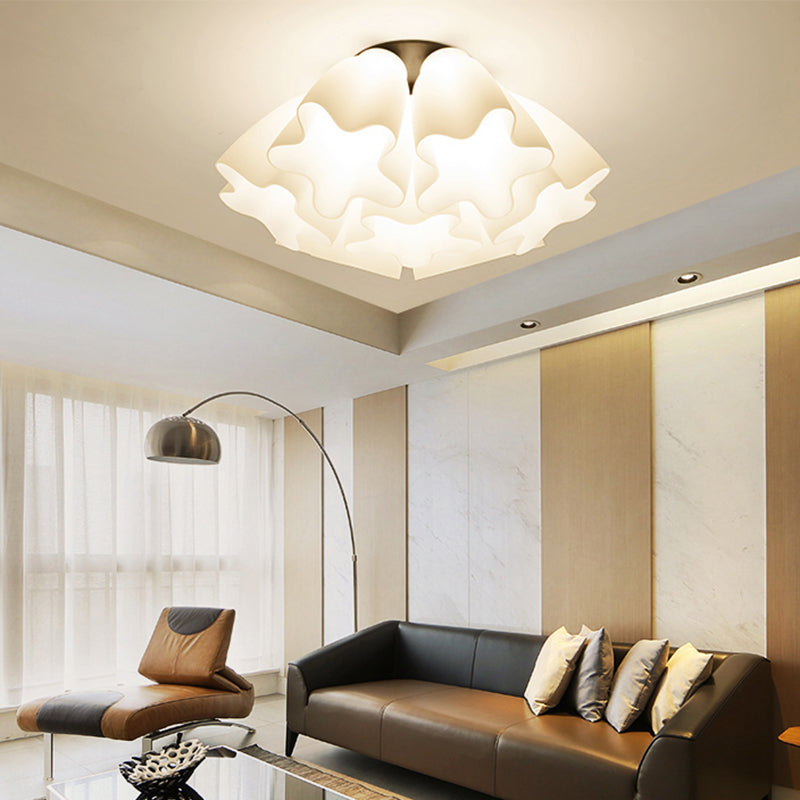 Floral Foyer Flush Light Fixture Country Style White Glass Flush Mount Ceiling Light Clearhalo 'Ceiling Lights' 'Close To Ceiling Lights' 'Close to ceiling' 'Flush mount' Lighting' 2405401