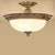 4-Light Opal Glass Ceiling Lamp Traditional Bronze Bowl Shaped Hallway Semi Mount Lighting Bronze Flower Clearhalo 'Ceiling Lights' 'Close To Ceiling Lights' 'Close to ceiling' 'Semi-flushmount' Lighting' 2405406