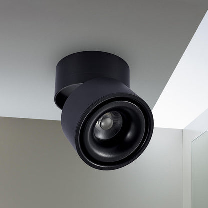 LED Bedroom Flush Mount Light with Round Metallic Shade Black/White Ceiling Fixture in Warm/White Lighting Black Clearhalo 'Cast Iron' 'Glass' 'Industrial' 'Modern wall lights' 'Modern' 'Tiffany' 'Traditional wall lights' 'Wall Lamps & Sconces' 'Wall Lights' Lighting' 240542