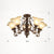 Bronze Finish Flush Chandelier Antique Frosted Glass Flower Semi Flush Ceiling Light for Living Room 5 Bronze Up Clearhalo 'Ceiling Lights' 'Close To Ceiling Lights' 'Close to ceiling' 'Semi-flushmount' Lighting' 2405424