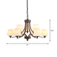 Conical Up Chandelier Rustic Gold-Black Ivory Glass Hanging Light for Living Room 9 Gold-Black Clearhalo 'Ceiling Lights' 'Chandeliers' Lighting' 2405443