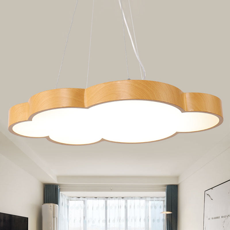 Kids Slim Cloud Pendant Light Acrylic Hanging Light in Beige for Game Room Clearhalo 'Ceiling Lights' 'Pendant Lights' 'Pendants' Lighting' 240545
