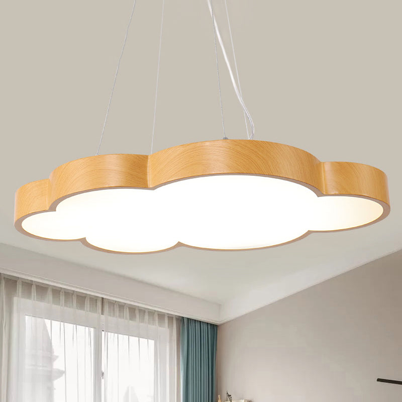 Kids Slim Cloud Pendant Light Acrylic Hanging Light in Beige for Game Room Clearhalo 'Ceiling Lights' 'Pendant Lights' 'Pendants' Lighting' 240546