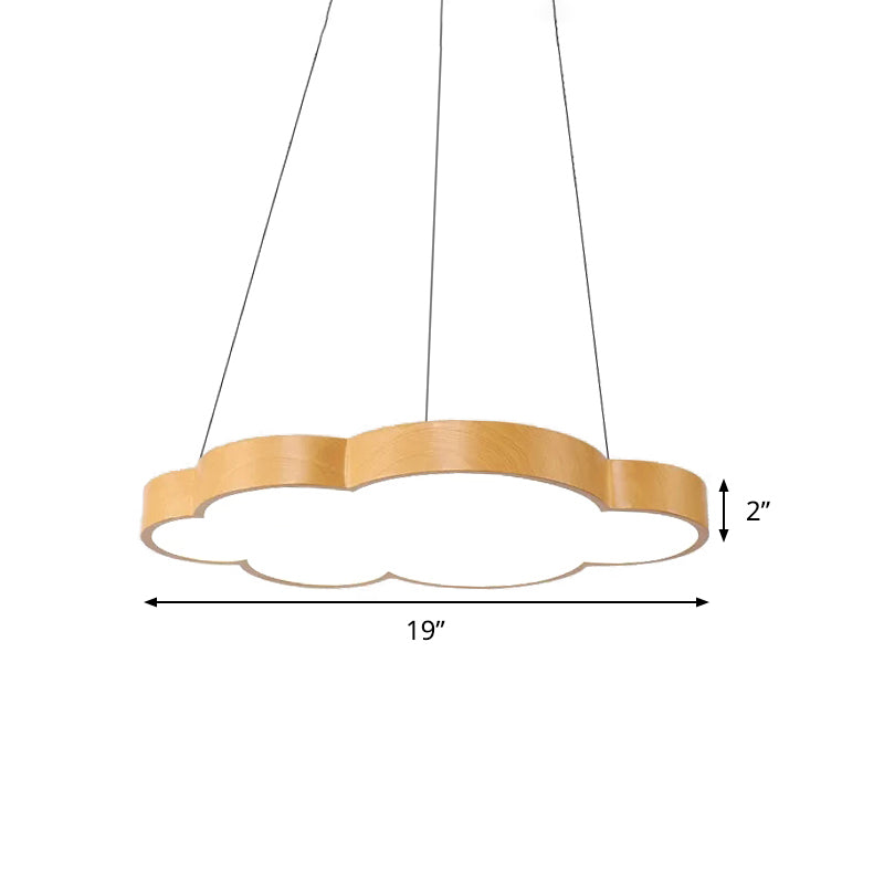 Kids Slim Cloud Pendant Light Acrylic Hanging Light in Beige for Game Room Clearhalo 'Ceiling Lights' 'Pendant Lights' 'Pendants' Lighting' 240547