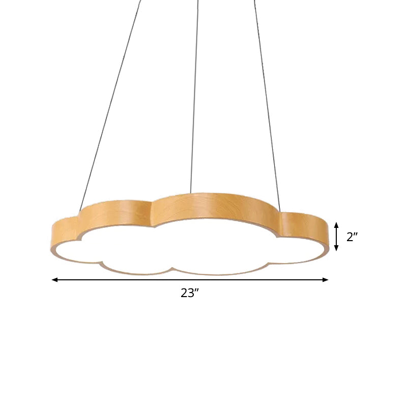 Kids Slim Cloud Pendant Light Acrylic Hanging Light in Beige for Game Room Clearhalo 'Ceiling Lights' 'Pendant Lights' 'Pendants' Lighting' 240548