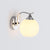 Satin Opal Glass Dome Sconce Light Fixture Simple Style Corridor Wall Mount Lamp 1.0 Chrome Clearhalo 'Wall Lamps & Sconces' 'Wall Lights' Lighting' 2405489
