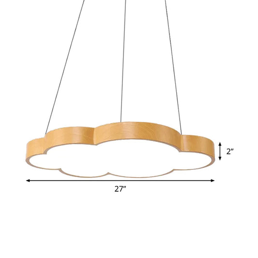 Kids Slim Cloud Pendant Light Acrylic Hanging Light in Beige for Game Room Clearhalo 'Ceiling Lights' 'Pendant Lights' 'Pendants' Lighting' 240549