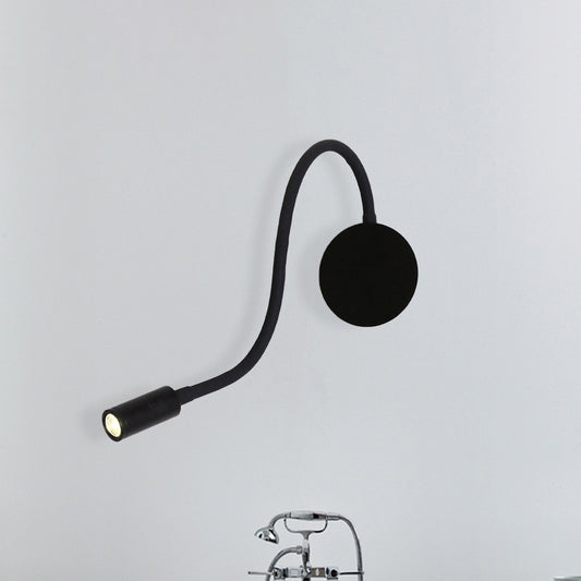 Adjustable Cylinder Reading Wall Light Contemporary Silicone and Metal LED Black/White Sconce Lamp Clearhalo 'Cast Iron' 'Glass' 'Industrial' 'Modern wall lights' 'Modern' 'Tiffany' 'Traditional wall lights' 'Wall Lamps & Sconces' 'Wall Lights' Lighting' 240554