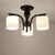 Semi Flush Mount Chandelier Country Living Room Ceiling Light with Cylindrical Milk Glass Shade in Black 3 Black Clearhalo 'Ceiling Lights' 'Close To Ceiling Lights' 'Close to ceiling' 'Glass shade' 'Glass' 'Semi-flushmount' Lighting' 2405559