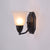 Frosted Glass Flared Wall Lamp Country Style Single Corridor Wall Light in Black Black Clearhalo 'Wall Lamps & Sconces' 'Wall Lights' Lighting' 2405644