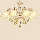 Ruffled Hanging Light Transitional Frosted Glass Ceiling Chandelier for Living Room 10 Silver Clearhalo 'Ceiling Lights' 'Chandeliers' Lighting' 2405843