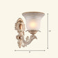 Frosted Glass Shaded Wall Lamp Country Style Hallway Wall Sconce Lighting Fixture 1.0 Beige Bell Clearhalo 'Wall Lamps & Sconces' 'Wall Lights' Lighting' 2405914