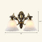 Frosted Glass Shaded Wall Lamp Country Style Hallway Wall Sconce Lighting Fixture 2.0 Bronze Saucer Clearhalo 'Wall Lamps & Sconces' 'Wall Lights' Lighting' 2405917