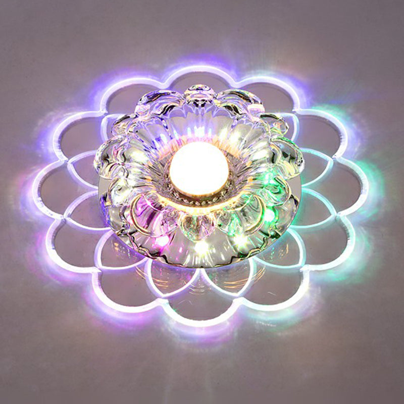 Scalloped Ceiling Mount Light Fixture Modern Crystal Clear LED Flush Mount Light for Living Room Clear Multi Color Clearhalo 'Ceiling Lights' 'Close To Ceiling Lights' 'Close to ceiling' 'Flush mount' Lighting' 2405959