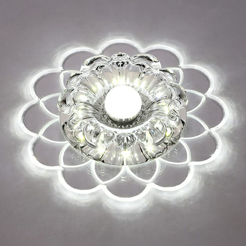 Scalloped Ceiling Mount Light Fixture Modern Crystal Clear LED Flush Mount Light for Living Room Clear White Clearhalo 'Ceiling Lights' 'Close To Ceiling Lights' 'Close to ceiling' 'Flush mount' Lighting' 2405960