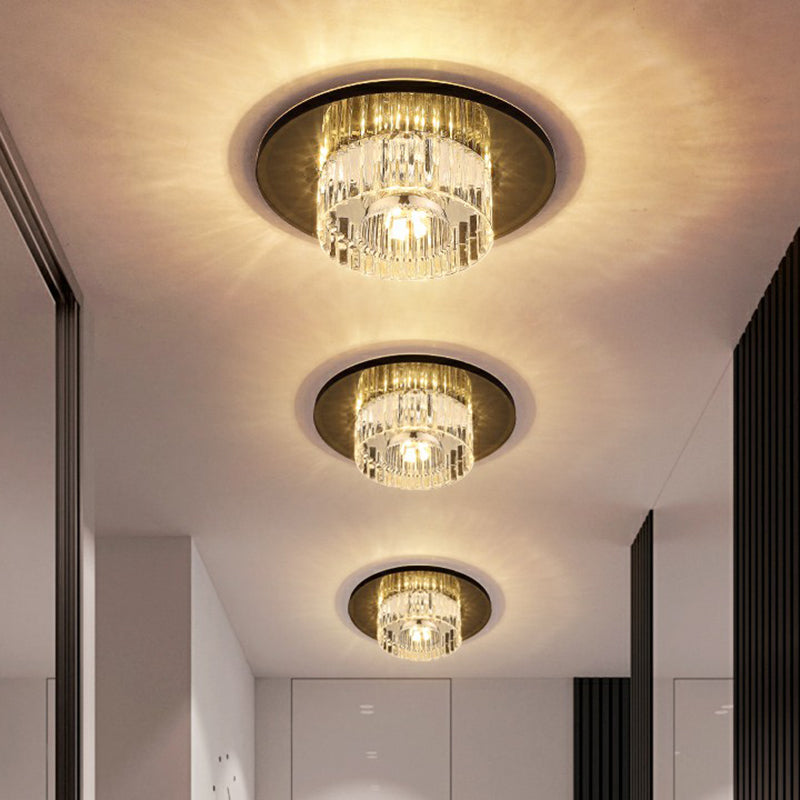 Contemporary Round Ceiling Flush Mount Crystal Corridor LED Flush Mount Lighting Clearhalo 'Ceiling Lights' 'Close To Ceiling Lights' 'Close to ceiling' 'Flush mount' Lighting' 2405994