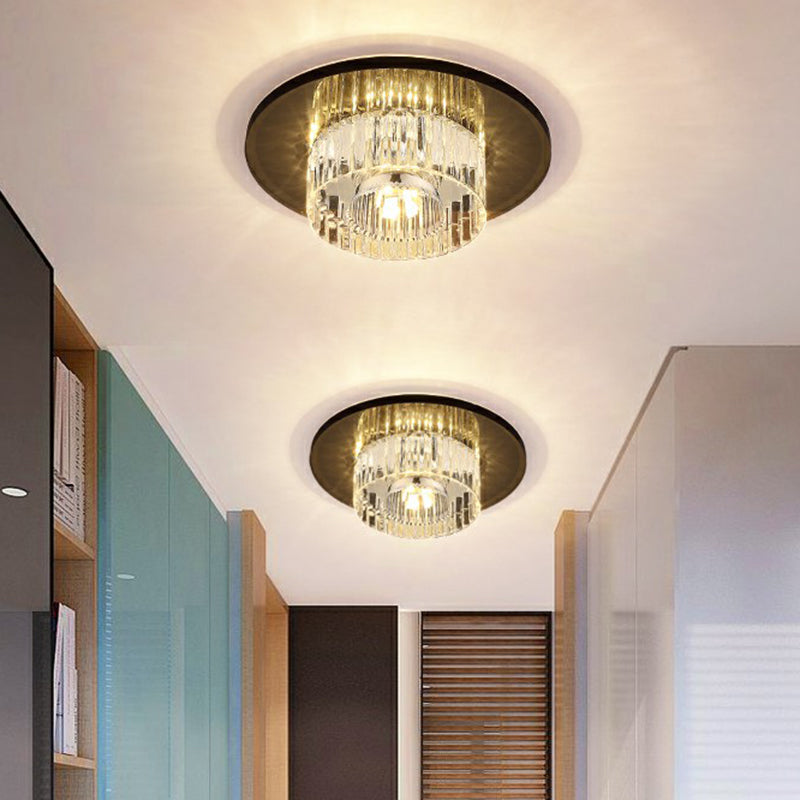 Contemporary Round Ceiling Flush Mount Crystal Corridor LED Flush Mount Lighting Clearhalo 'Ceiling Lights' 'Close To Ceiling Lights' 'Close to ceiling' 'Flush mount' Lighting' 2405999