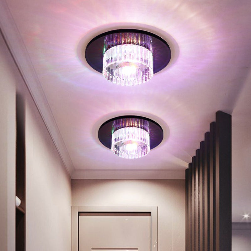 Contemporary Round Ceiling Flush Mount Crystal Corridor LED Flush Mount Lighting Clearhalo 'Ceiling Lights' 'Close To Ceiling Lights' 'Close to ceiling' 'Flush mount' Lighting' 2406001