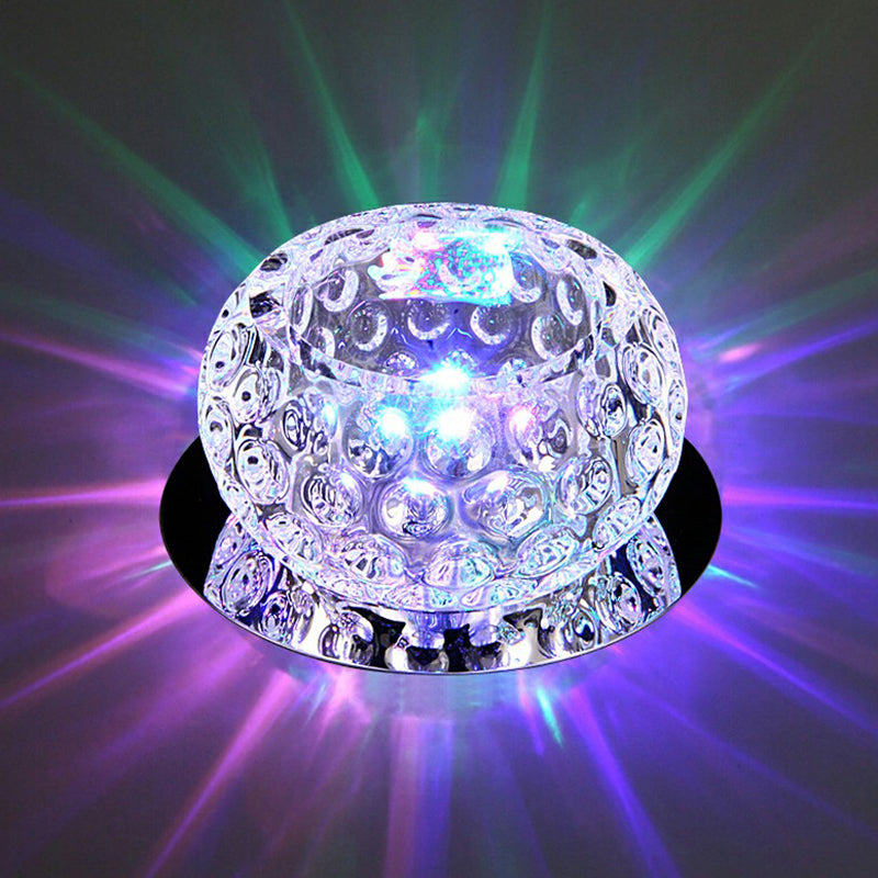 Clear Dome Ceiling Mounted Light Simple Dimpled Crystal LED Flush Mount Spotlight for Corridor Clear Multi Color Clearhalo 'Ceiling Lights' 'Close To Ceiling Lights' 'Close to ceiling' 'Flush mount' Lighting' 2406022