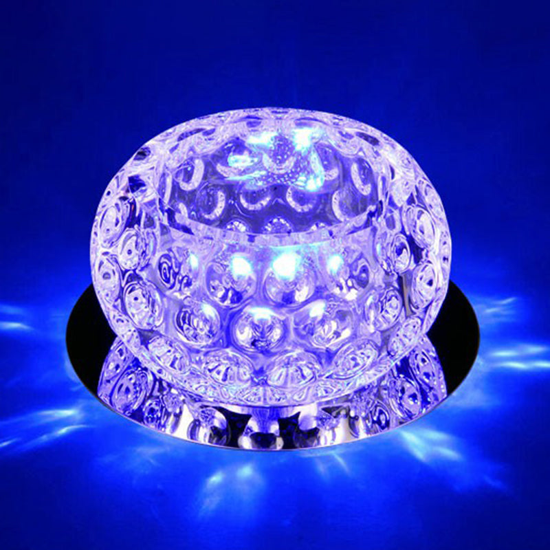 Clear Dome Ceiling Mounted Light Simple Dimpled Crystal LED Flush Mount Spotlight for Corridor Clear Blue Clearhalo 'Ceiling Lights' 'Close To Ceiling Lights' 'Close to ceiling' 'Flush mount' Lighting' 2406023
