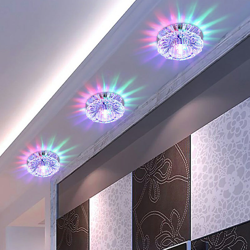 Floral Flush Ceiling Light Fixture Minimalist Clear Crystal Living Room Flush Mount Spotlight Clear Multi Color Clearhalo 'Ceiling Lights' 'Close To Ceiling Lights' 'Close to ceiling' 'Flush mount' Lighting' 2406042