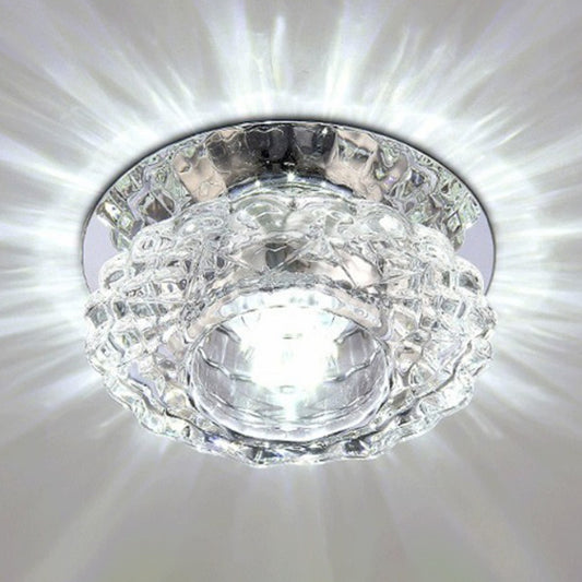 Floral Flush Ceiling Light Fixture Minimalist Clear Crystal Living Room Flush Mount Spotlight Clear White Clearhalo 'Ceiling Lights' 'Close To Ceiling Lights' 'Close to ceiling' 'Flush mount' Lighting' 2406043