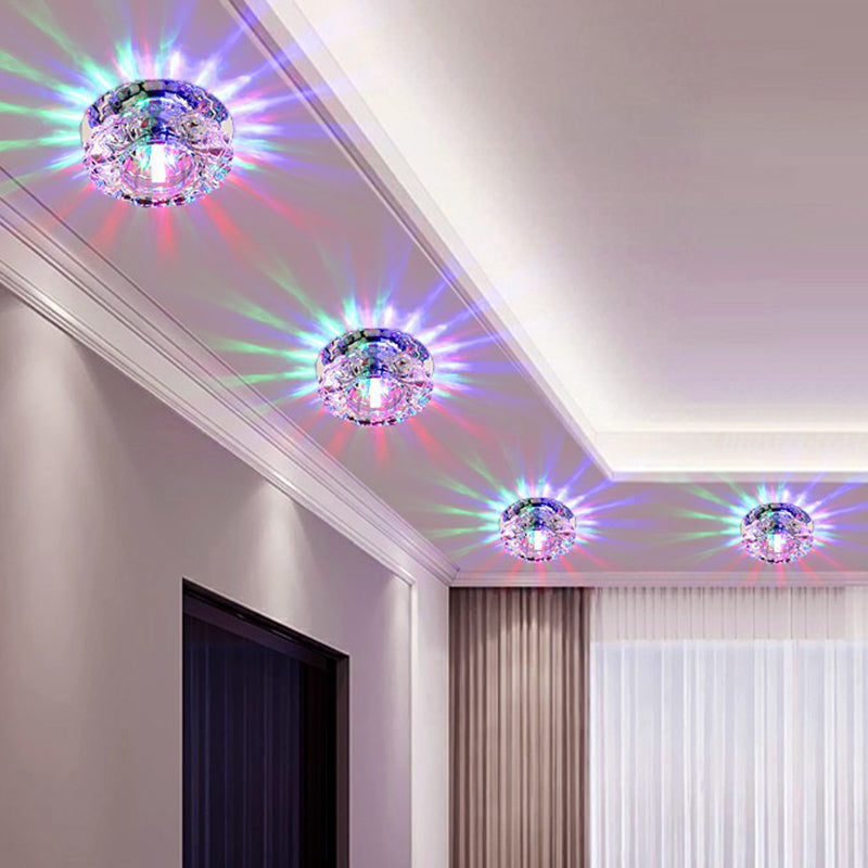 Floral Flush Ceiling Light Fixture Minimalist Clear Crystal Living Room Flush Mount Spotlight Clearhalo 'Ceiling Lights' 'Close To Ceiling Lights' 'Close to ceiling' 'Flush mount' Lighting' 2406044