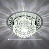 Dimpled Clear Crystal Ceiling Light Modernist LED Flush-Mount Light Fixture for Aisle Clear White Round Clearhalo 'Ceiling Lights' 'Close To Ceiling Lights' 'Close to ceiling' 'Flush mount' Lighting' 2406067