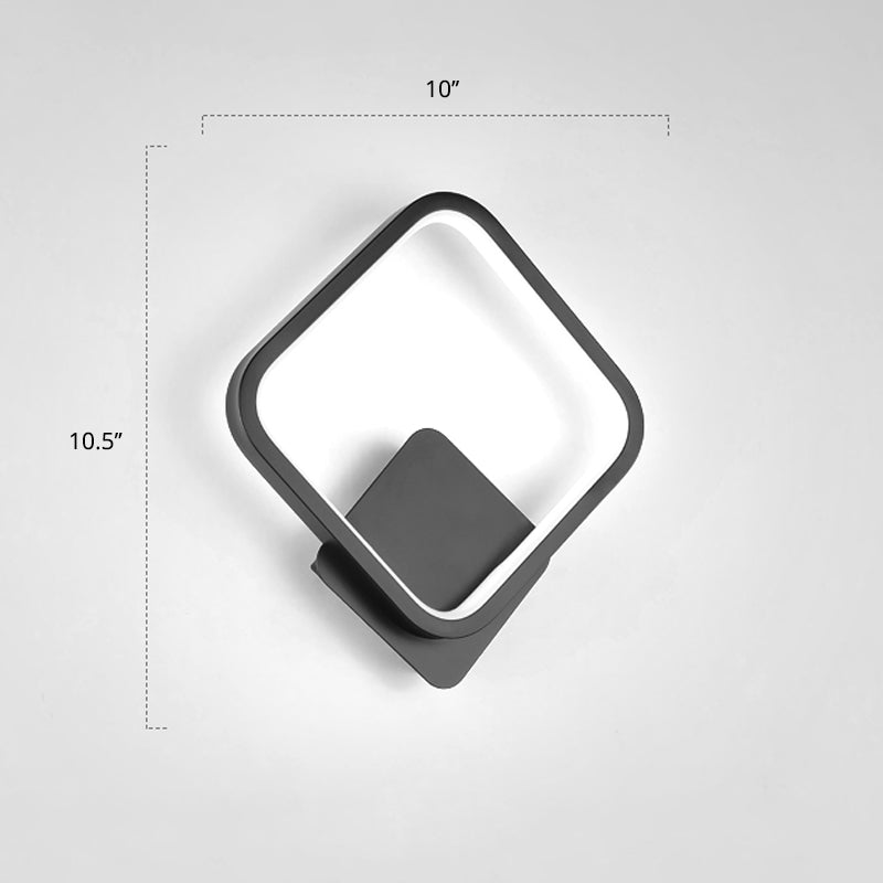 Nordic Geometric LED Sconce Light Metal Bedside Wall Mount Light Fixture in Grey Grey White Rhombus Clearhalo 'Cast Iron' 'Glass' 'Industrial' 'Modern wall lights' 'Modern' 'Tiffany' 'Traditional wall lights' 'Wall Lamps & Sconces' 'Wall Lights' Lighting' 2406087