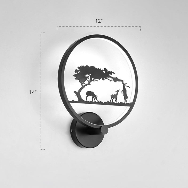 Nordic Geometric LED Sconce Light Metal Bedside Wall Mount Light Fixture in Grey Grey White Tree Clearhalo 'Cast Iron' 'Glass' 'Industrial' 'Modern wall lights' 'Modern' 'Tiffany' 'Traditional wall lights' 'Wall Lamps & Sconces' 'Wall Lights' Lighting' 2406091