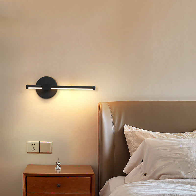 Stick Shaped Bedside Wall Sconce Light Metallic LED Minimalist Wall Mount Lighting Clearhalo 'Cast Iron' 'Glass' 'Industrial' 'Modern wall lights' 'Modern' 'Tiffany' 'Traditional wall lights' 'Wall Lamps & Sconces' 'Wall Lights' Lighting' 2406108