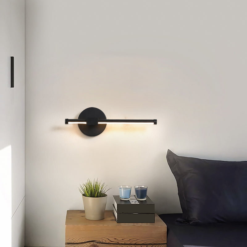 Stick Shaped Bedside Wall Sconce Light Metallic LED Minimalist Wall Mount Lighting Clearhalo 'Cast Iron' 'Glass' 'Industrial' 'Modern wall lights' 'Modern' 'Tiffany' 'Traditional wall lights' 'Wall Lamps & Sconces' 'Wall Lights' Lighting' 2406109