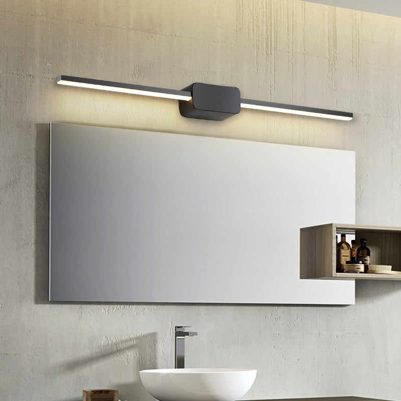 Slim LED Wall Light Sconce Minimalist Style Metal Bathroom Vanity Lighting Ideas Black Clearhalo 'Cast Iron' 'Glass' 'Industrial' 'Modern wall lights' 'Modern' 'Tiffany' 'Traditional wall lights' 'Vanity Lights' 'Wall Lights' Lighting' 2406112