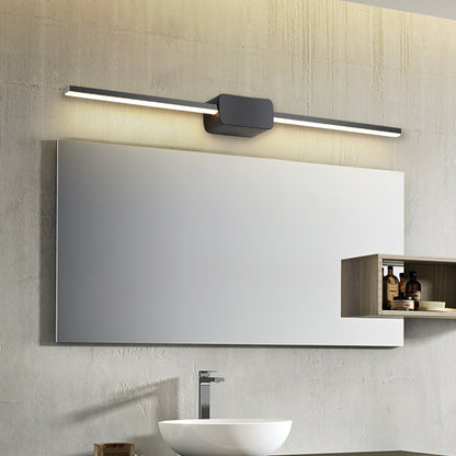 Slim LED Wall Light Sconce Minimalist Style Metal Bathroom Vanity Lighting Ideas Black Clearhalo 'Cast Iron' 'Glass' 'Industrial' 'Modern wall lights' 'Modern' 'Tiffany' 'Traditional wall lights' 'Vanity Lights' 'Wall Lights' Lighting' 2406112