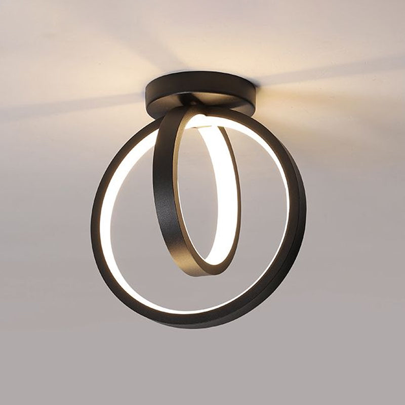 Circle Foyer Ceiling Flush Light Metallic Minimalist LED Semi Flush Mount Lighting Clearhalo 'Ceiling Lights' 'Close To Ceiling Lights' 'Close to ceiling' 'Semi-flushmount' Lighting' 2406150