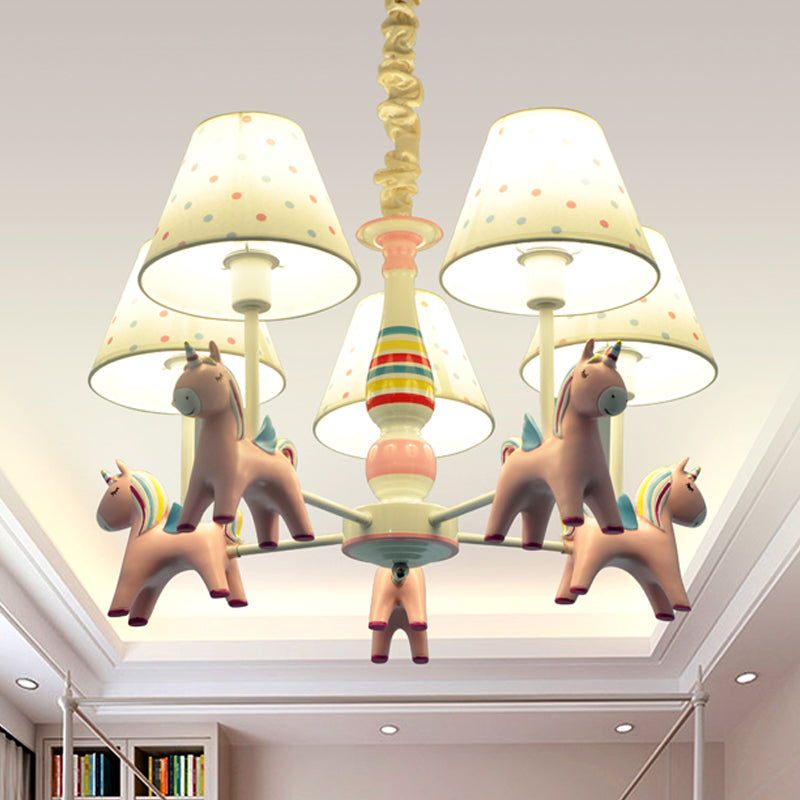 Nordic Tapered Shade Hanging Lights Fabric Pendant Light Fixture for Living Room Clearhalo 'Ceiling Lights' 'Chandeliers' Lighting' options 240619