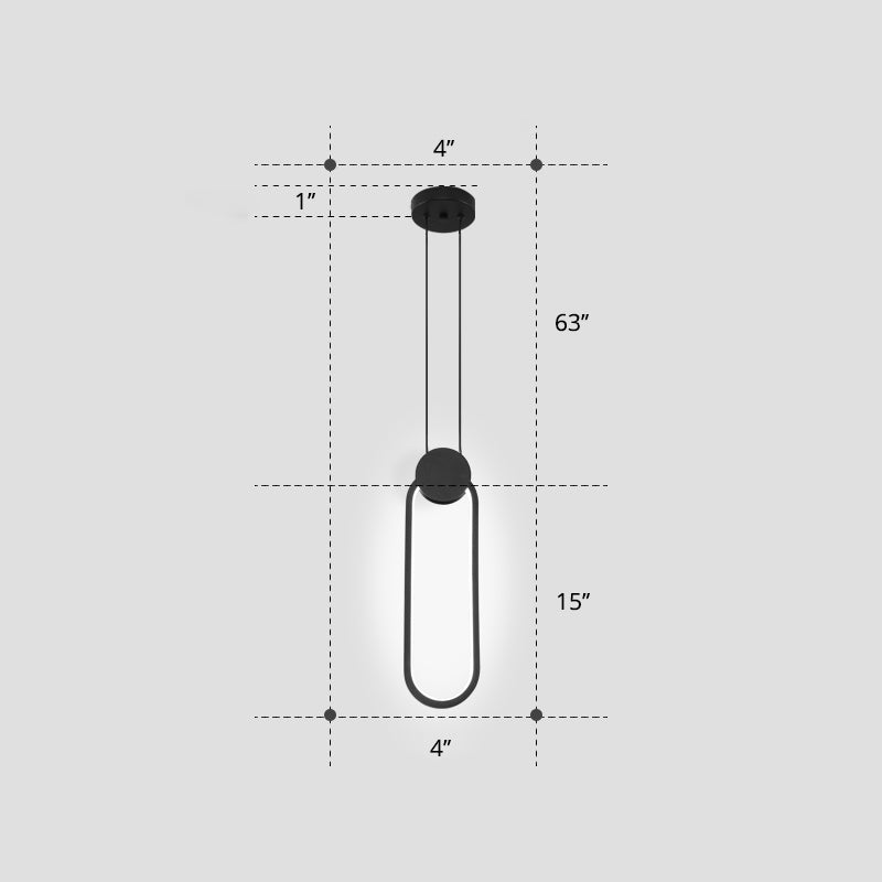 Black Circular Hanging Lamp Nordic Metallic LED Suspension Light Fixture for Bedroom Black White Rectangle Clearhalo 'Ceiling Lights' 'Modern Pendants' 'Modern' 'Pendant Lights' 'Pendants' Lighting' 2406204