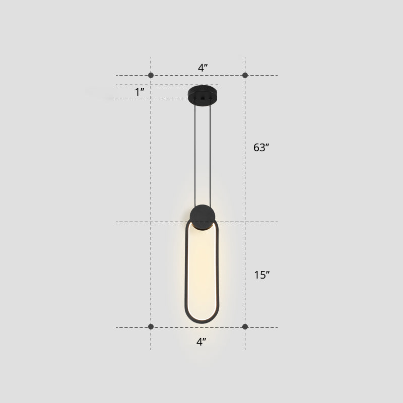 Black Circular Hanging Lamp Nordic Metallic LED Suspension Light Fixture for Bedroom Black Third Gear Rectangle Clearhalo 'Ceiling Lights' 'Modern Pendants' 'Modern' 'Pendant Lights' 'Pendants' Lighting' 2406208