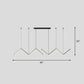 W Shaped Pendant Light Fixture Artistic Metal LED Hanging Island Light for Dining Room Black 60" Natural Clearhalo 'Ceiling Lights' 'Island Lights' Lighting' 2406234