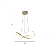 Decorative Cycle Chandelier Lighting Acrylic Dining Room LED Ceiling Pendant in White White 20" Third Gear Clearhalo 'Ceiling Lights' 'Chandeliers' 'Modern Chandeliers' 'Modern' Lighting' 2406257