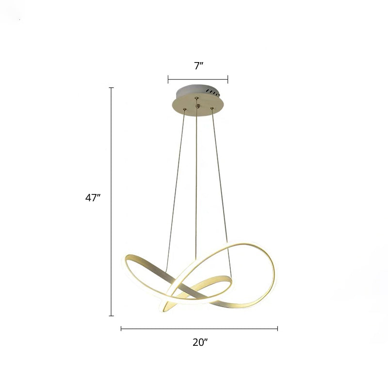 Decorative Cycle Chandelier Lighting Acrylic Dining Room LED Ceiling Pendant in White White 20" Warm Clearhalo 'Ceiling Lights' 'Chandeliers' 'Modern Chandeliers' 'Modern' Lighting' 2406262