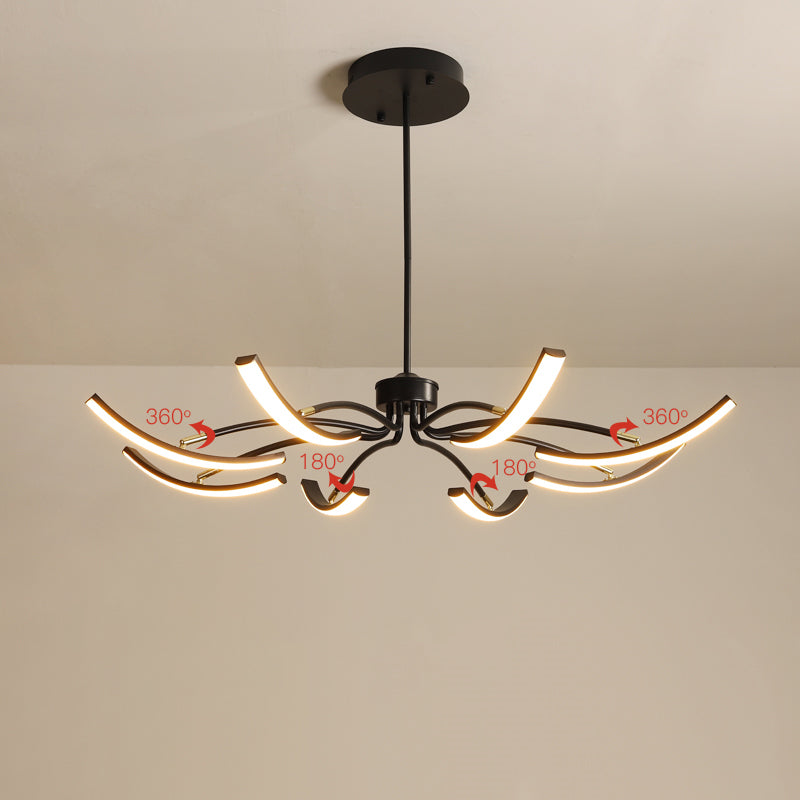 White Floral Chandelier Light Minimalistic Metal LED Ceiling Suspension Lamp for Living Room Clearhalo 'Ceiling Lights' 'Chandeliers' 'Modern Chandeliers' 'Modern' Lighting' 2406297